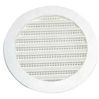 4" Round Plastic Mini Louver, White