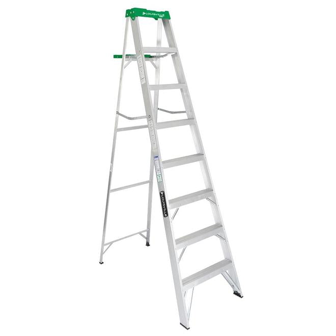 Step Ladder, 8 foot, Aluminum, Grade 2 (225 pounds)