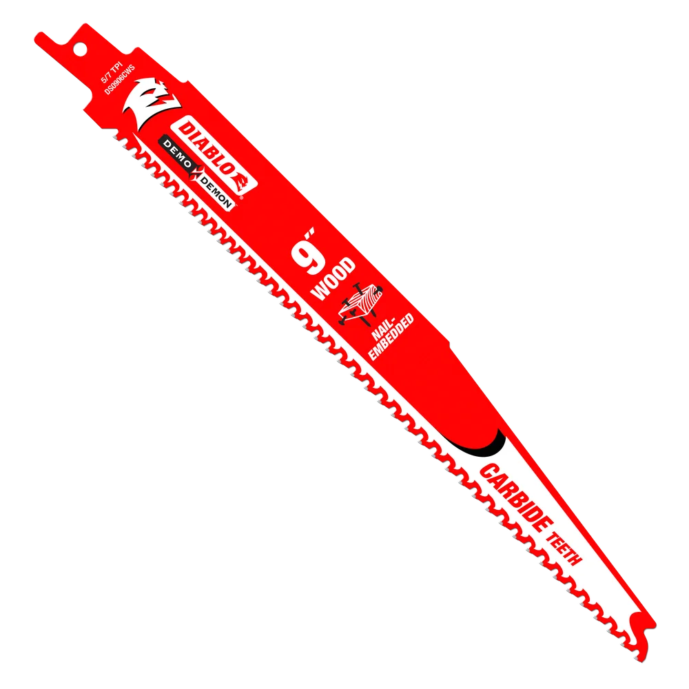 9" Demo Demon Carbide Recip Blade for Nail-Embedded Wood