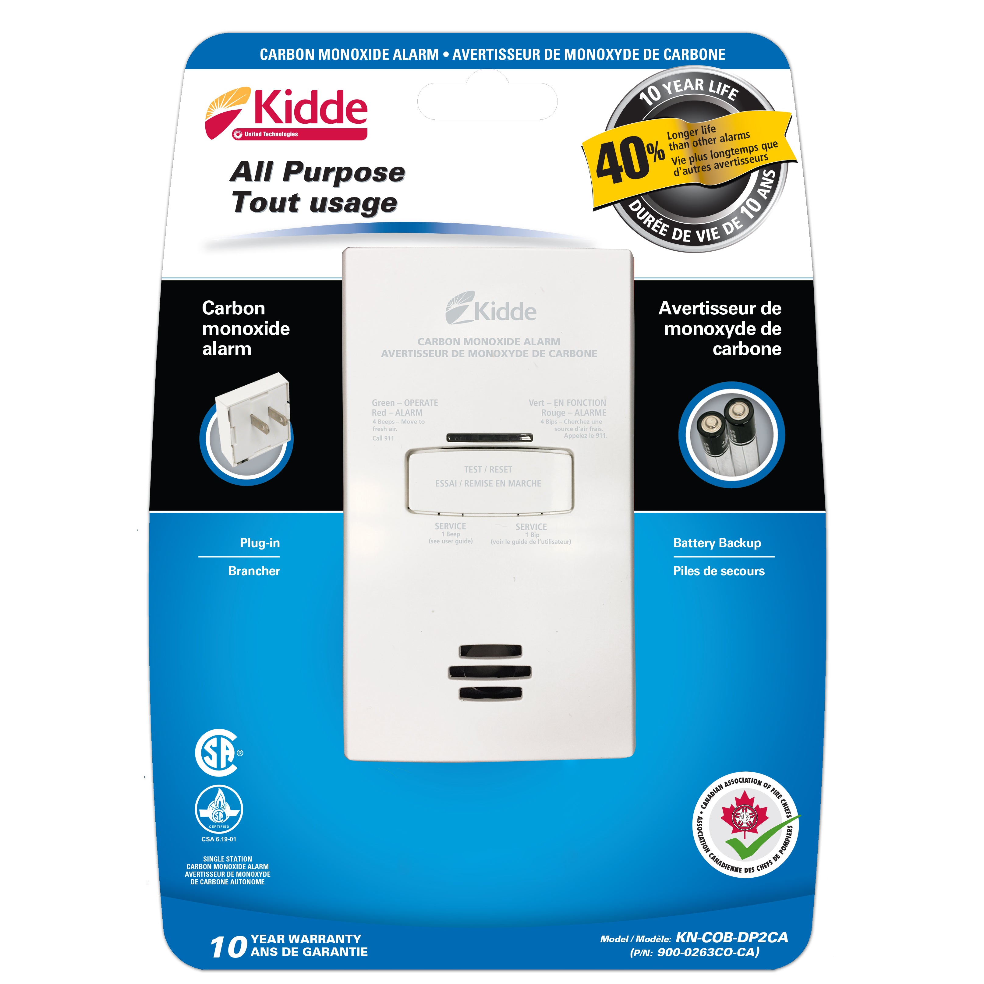 Kidde Carbon Monoxide Alarm Plug-In with Battery Backup