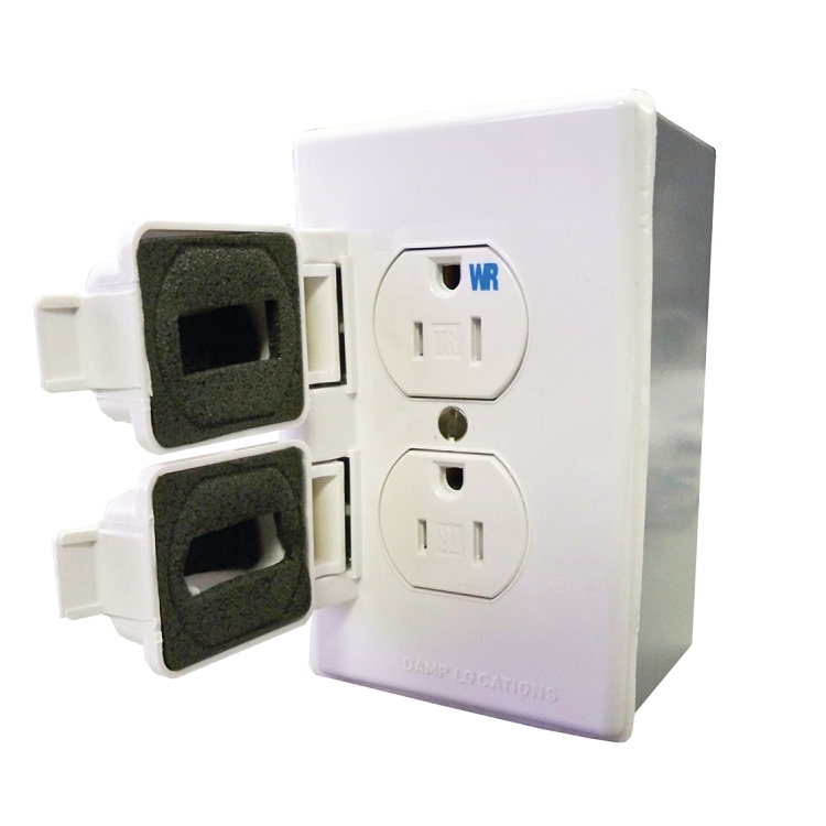 Weatherproof Receptacle Kit, White