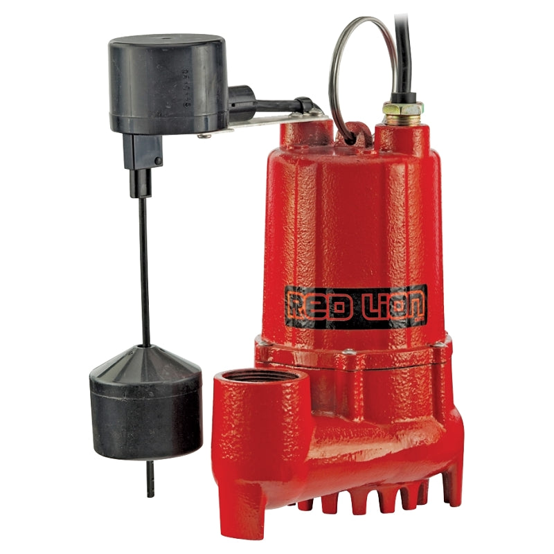 Sump Pump, 1-Phase, 4.4 A, 115 V, 1/3 hp, 1-1/2 in Outlet, 25 ft Max Head, 3350 gph, Cast Iron