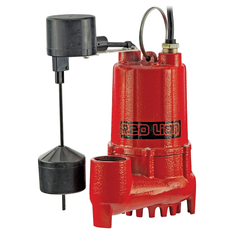 Sump Pump, 1-Phase, 5.3 A, 115 V, 1/2 hp, 1-1/2 in Outlet, 28 ft Max Head, 4300 gph, Cast Iron