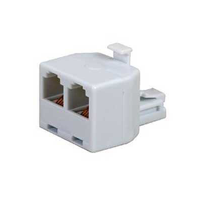 Modular Telephone Jack 2 in 1, White