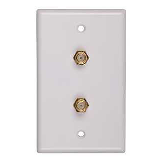 1 Gang Wall Plate Dual Coaxial, White