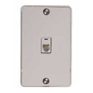 1 Gang Wall Plate Phone Jack, White
