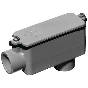 1-1/4" PVC Conduit LB Access Fitting, Grey