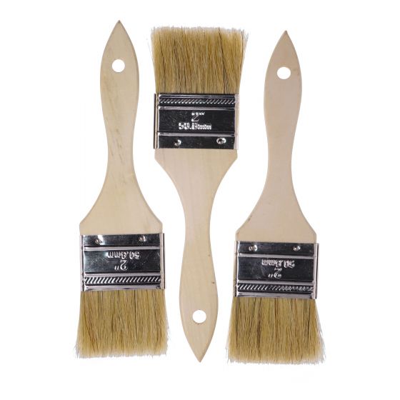Paint Brush Chip Bristle Wood 50mm 3 Pack