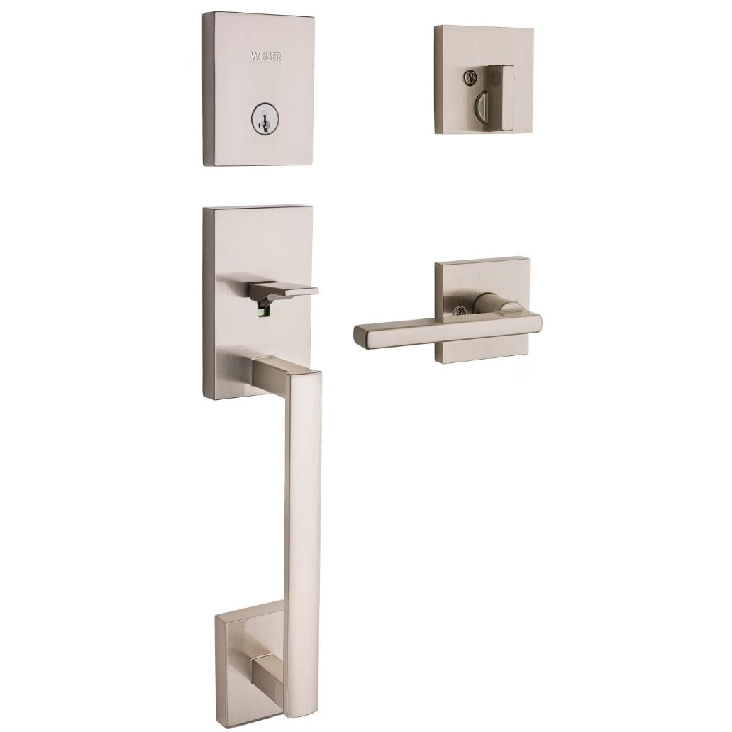 San Clemente Handleset with Halifax Lever, Satin Nickel