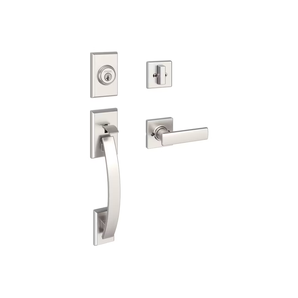 Tavaris-Breton Lever-  Keyed Entry Gripset, Single Cylinder, Satin Nickel
