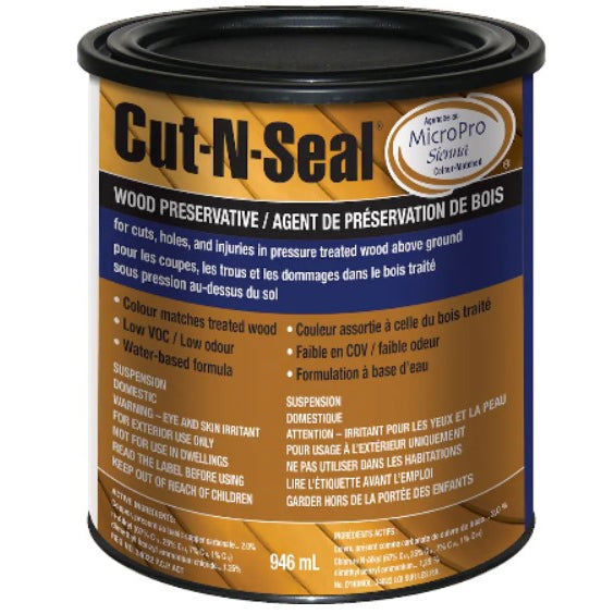 Cut-N-Seal AA574200 946ml (qt) Sienna Cedar Brown End Cut Sealer Wood Preservative