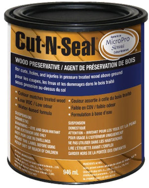 Cut-N-Seal AA574200 946ml (qt) Sienna Cedar Brown End Cut Sealer Wood Preservative