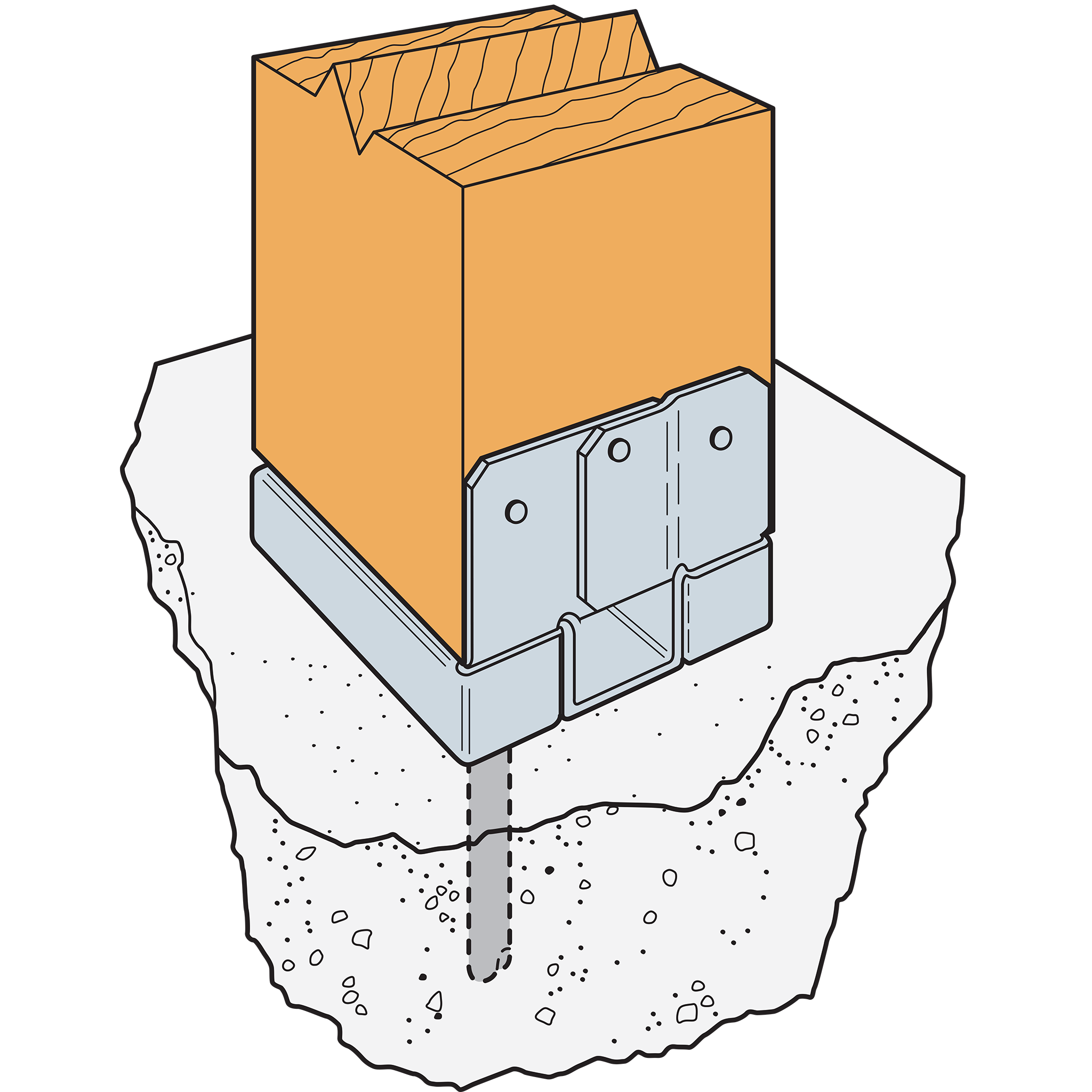 Adjustable Standoff Post Base for 6x6, ZMAX® Galvanized