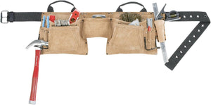 Kuny's Tool Works Series Construction Work Apron, 29 to 46 in Waist, Leather, Tan, 12-Pocket