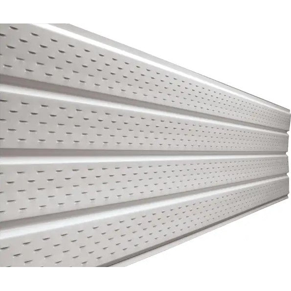 16" Aluminum 4-Panel Soffit-Vented, White