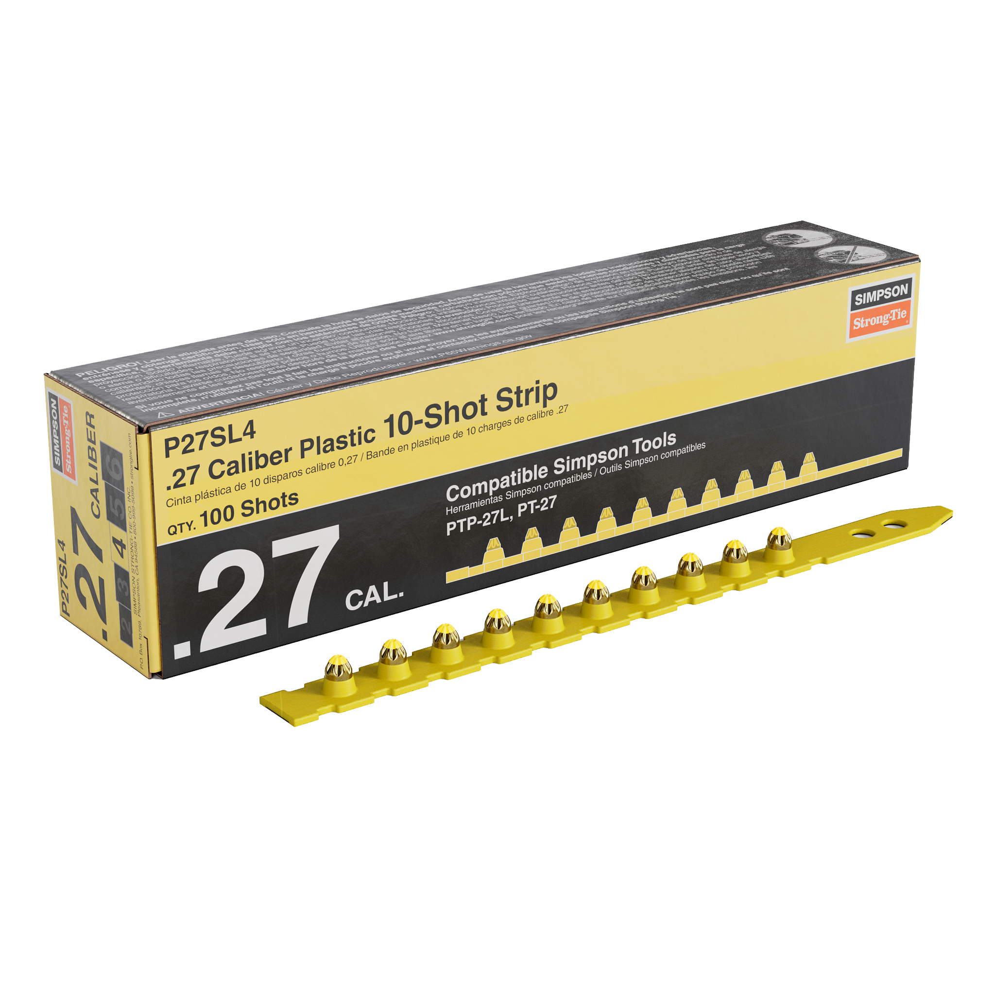 0.27 Caliber P27SL Plastic, 10-Shot Strip Load, Yellow (100/BX)