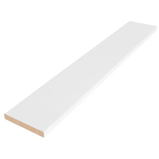 1/2"x3-7/8"x8' "M" Collection MDF Primed Eased One Edge Baseboard