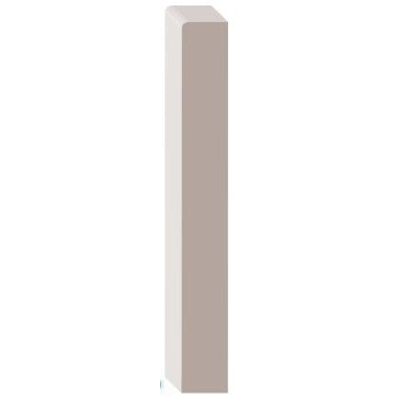1/2"x3-7/8"x8' "M" Collection MDF Primed Eased One Edge Baseboard