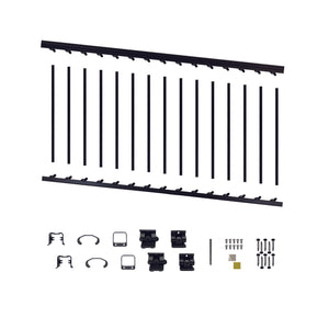 6′ Long x 36″ High Black Aluminum Stair Railing Kit
