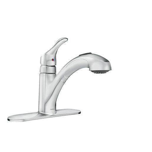 Renzo Chrome One-Handle Low Arc Pullout Kitchen Faucet