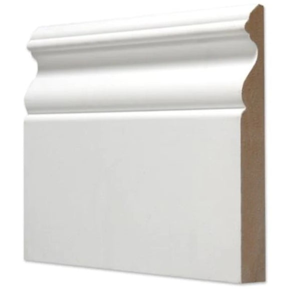 5/8"x5-9/16"x8' MDF Ultra Light Primed Colonial Baseboard