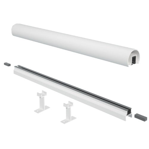 10' Century Top and Bottom Rail for 5mm Glass , White
