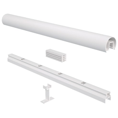 6' Century Top & Bottom Rail for 5/8" Stair Picket, White