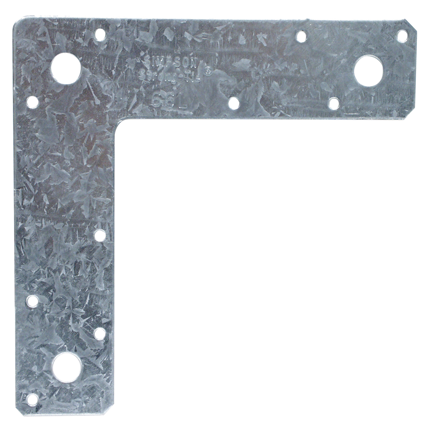 6"x6" 14-Gauge L Strap, Zinc Galvanized