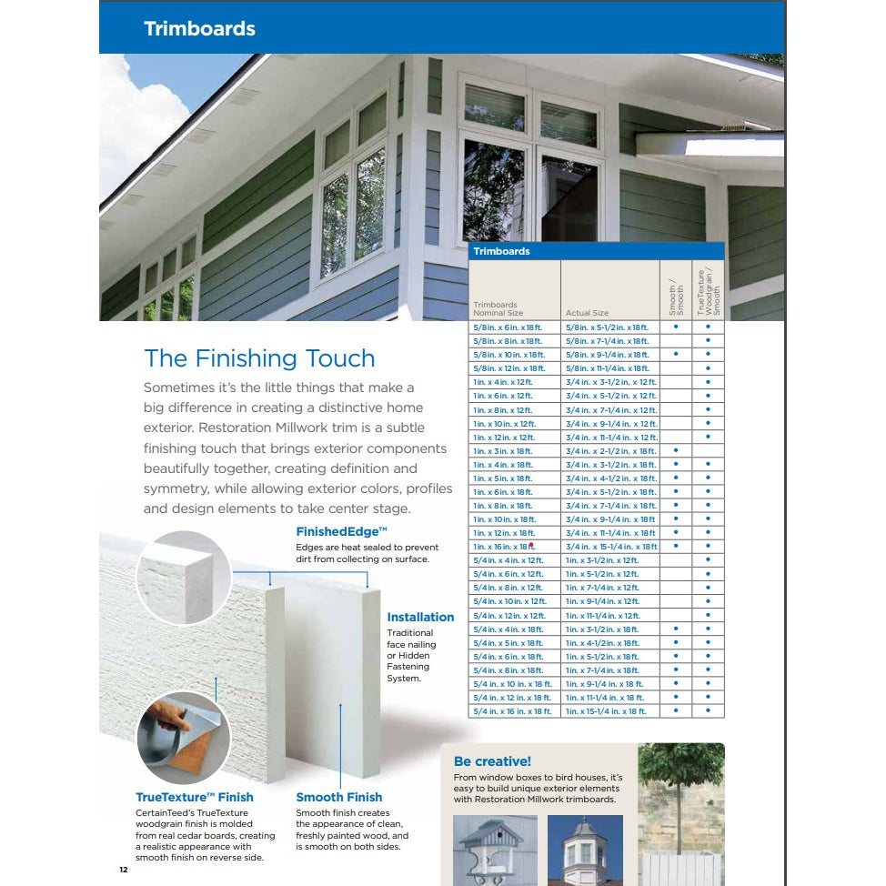 CERTAINTEED 3/4" x 5-1/2" x 18' Reversible PVC Trim