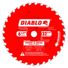 6-1/2 in. x 32 Tooth Wood & Metal Carbide Saw Blade