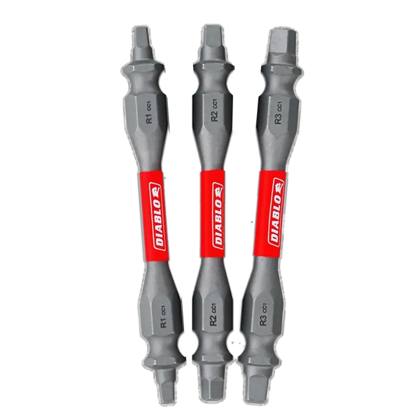 2-1/2" Double-Ended Square Drive Bit Assorted Pack (3-Piece)
