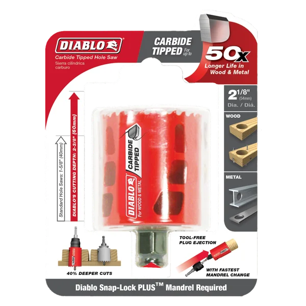 2-1/8" Carbide Teeth Hole Saw for Wood and Metal
