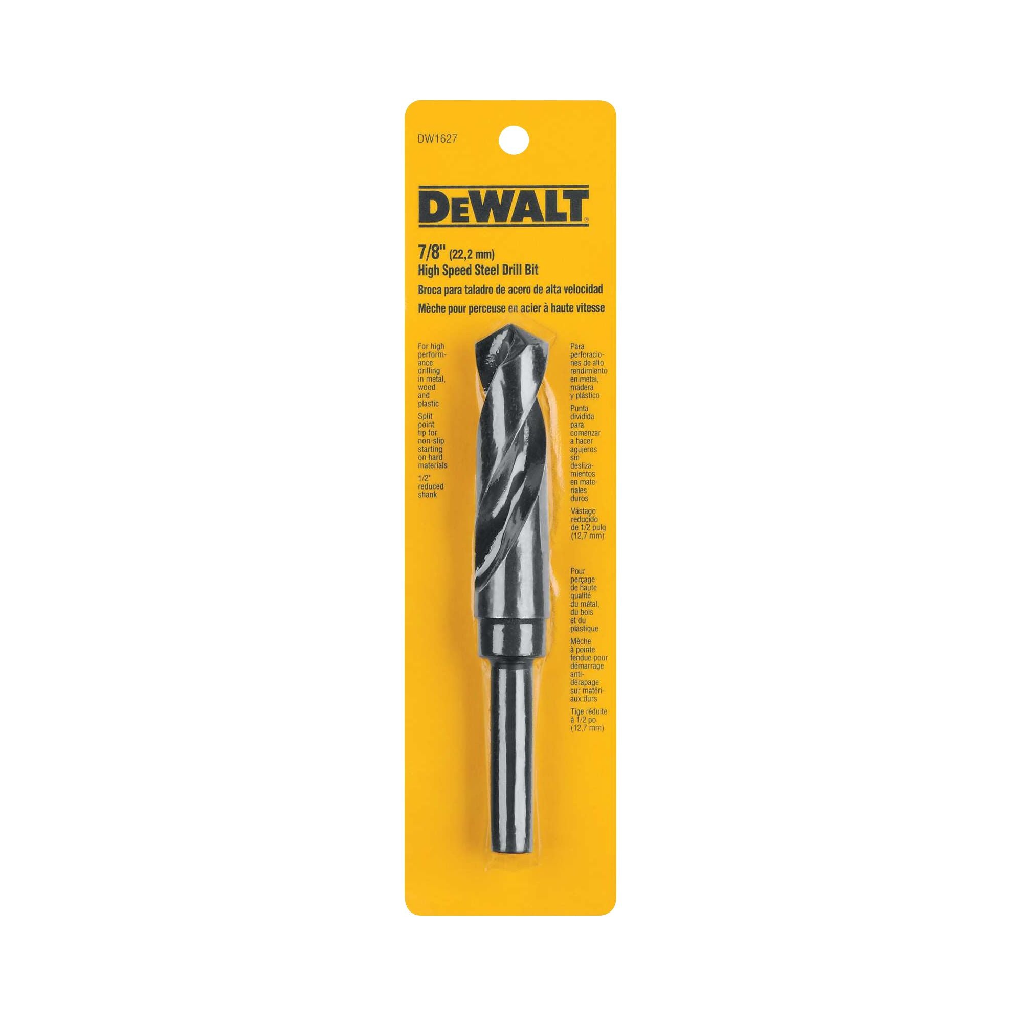 7/8" Black Oxide Reduced Shank Drill Bit 1/2" Shank