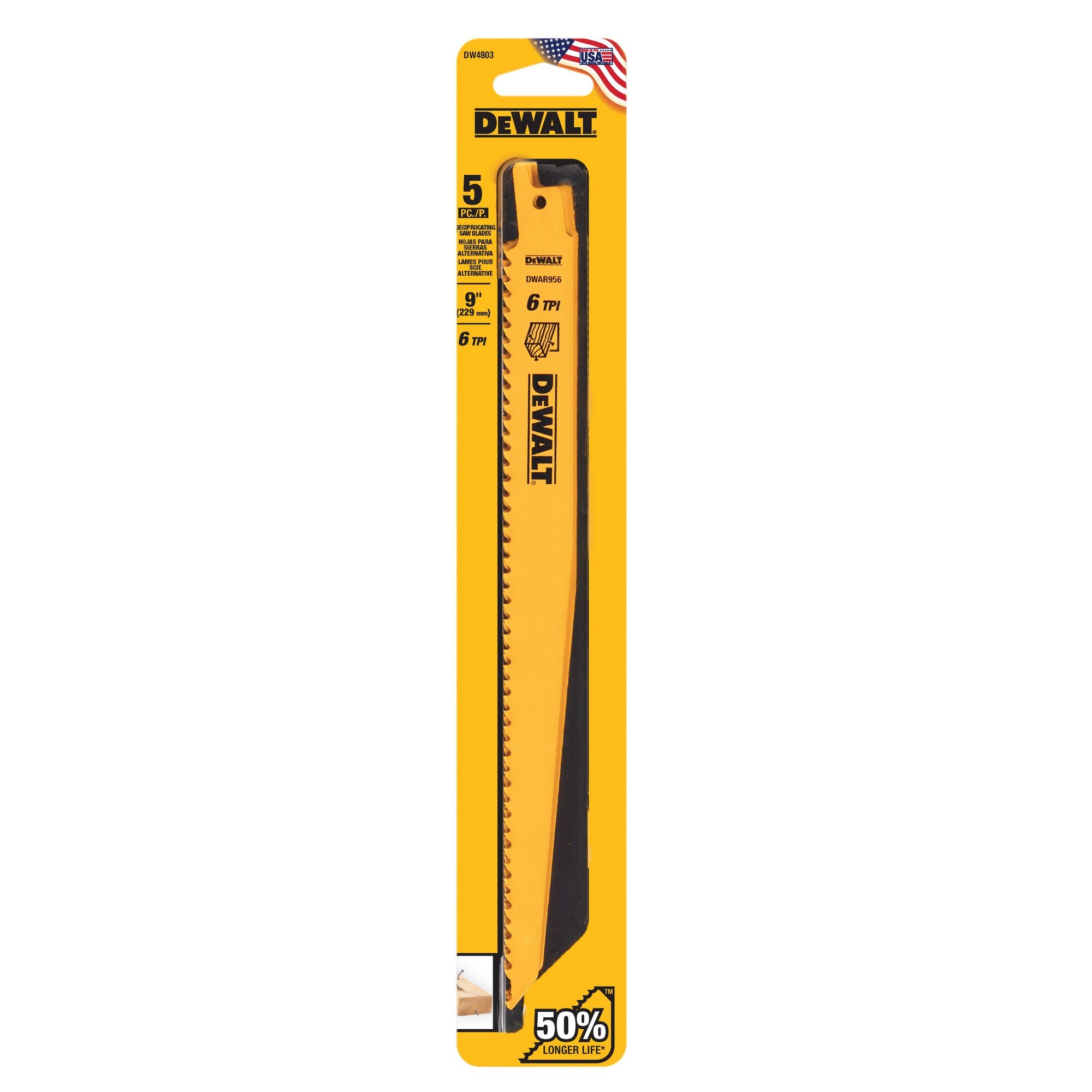 9" 6TPI Bi-Metal Reciprocating Blades (5 Pack)