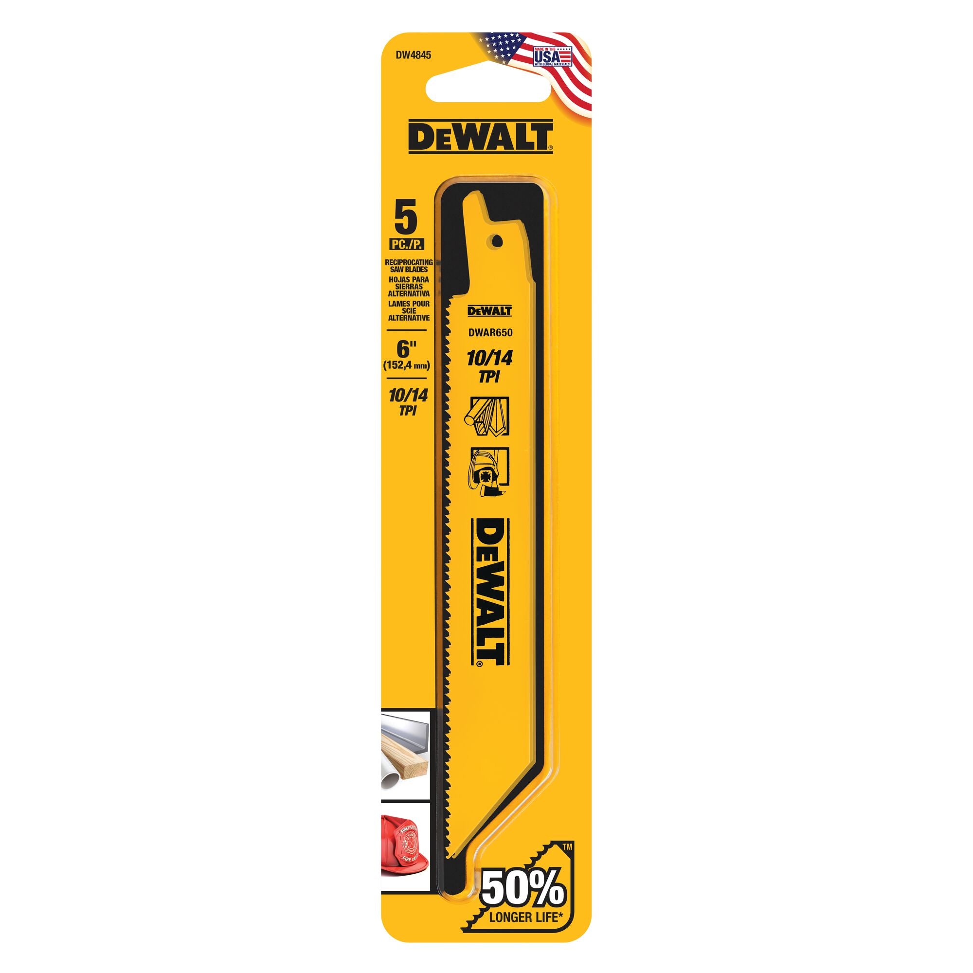 6" 10/14TPI Bi-Metal Reciprocating Blades (5 Pack)