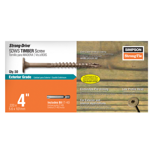 0.220"x4" Strong-Drive® SDWS T40 Timber Screw (50/BX)