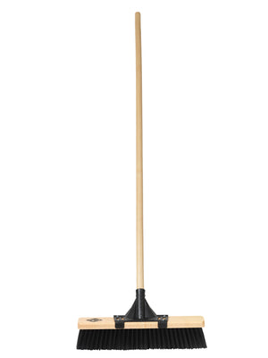 Push broom, 18", rough, wood hdl