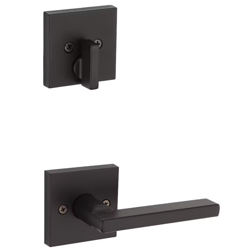 Halifax Lever (Square) and
Deadbolt Interior Pack - for
Weiser Series 8771 Handlesets MATTE BLACK