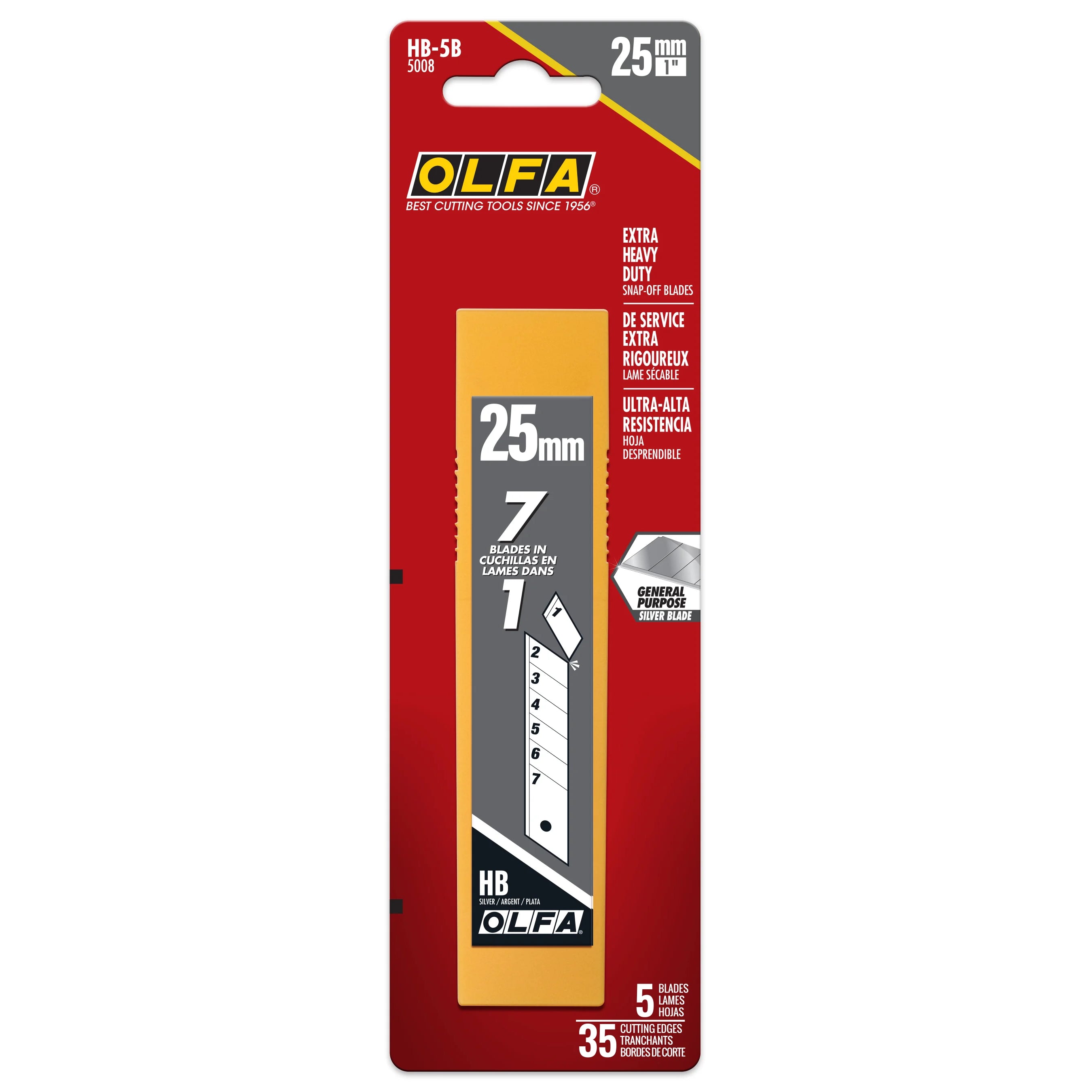 25mm Extra Heavy-Duty Snap-Off Utility Blades (5/Pack)