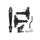 Galvanized Steel Heavy Duty Decorative Gate Combo Kit, Black