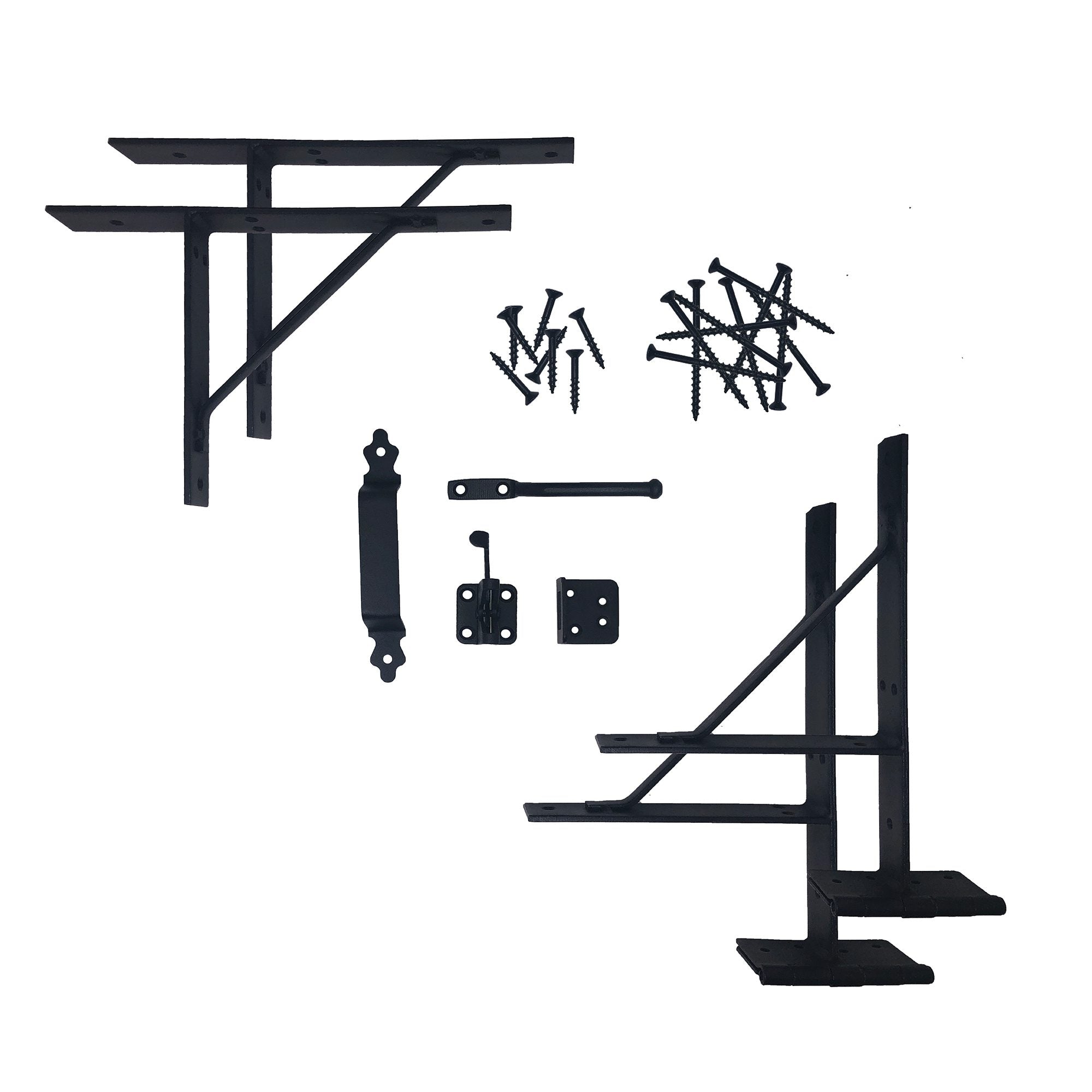 Steel Heavy Duty Gate Corner Frame Brace and Hardware Kit, Black