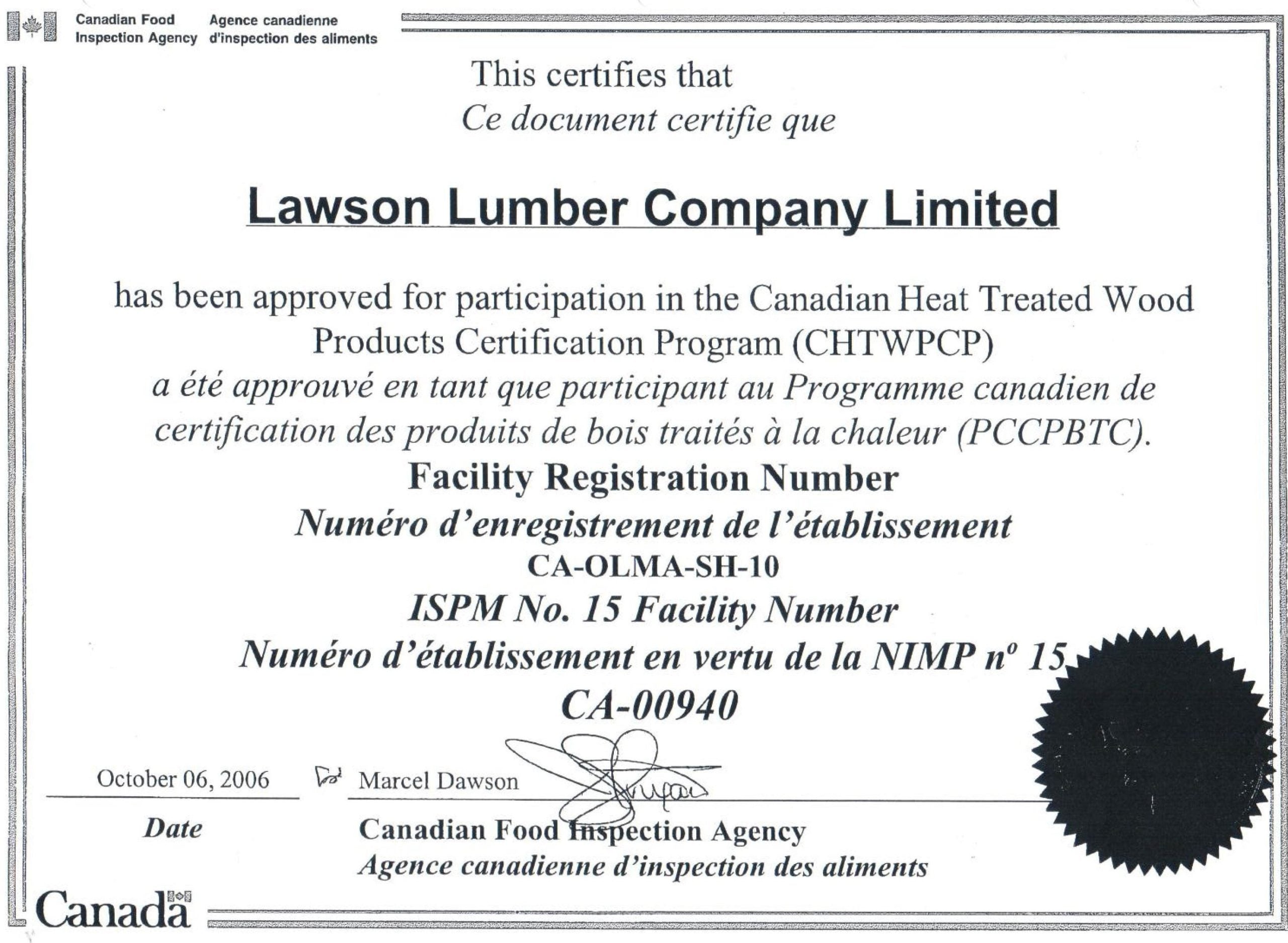 Lawson Lumber - Certified Supplier