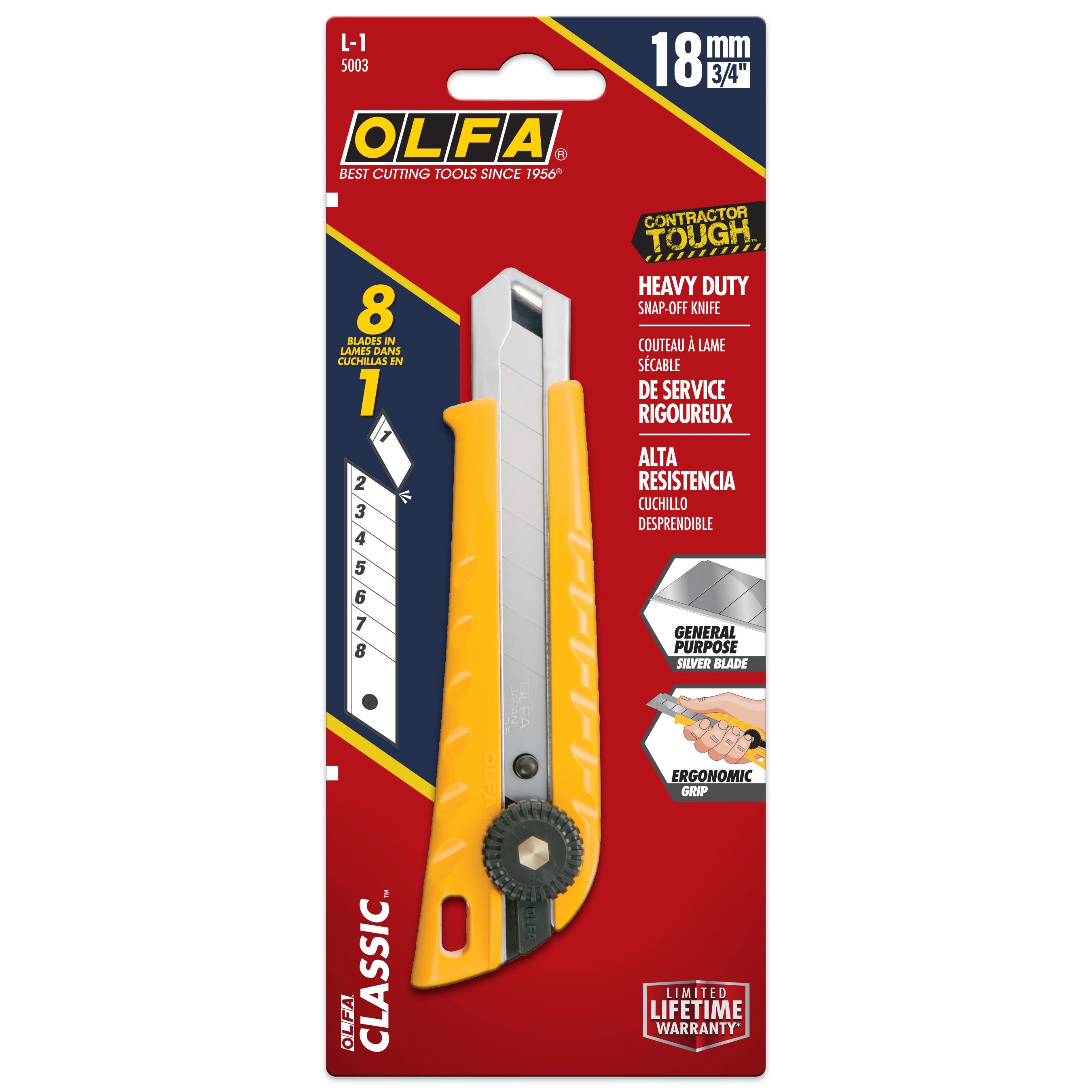 OLFA 18mm Ratchet Lock Utility Knife L-1