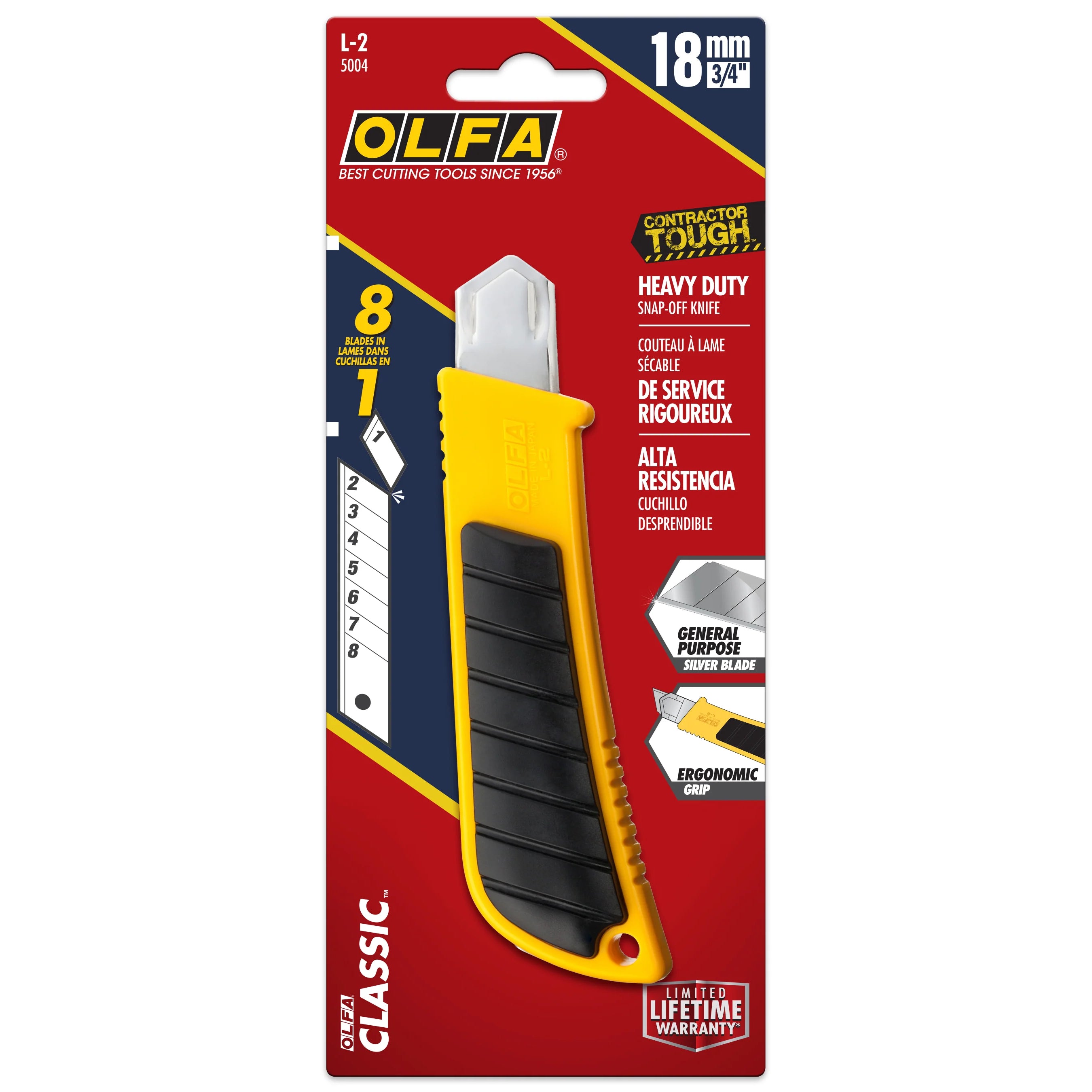 18 mm Heavy Duty Utility Knife with Snap-Off Blade