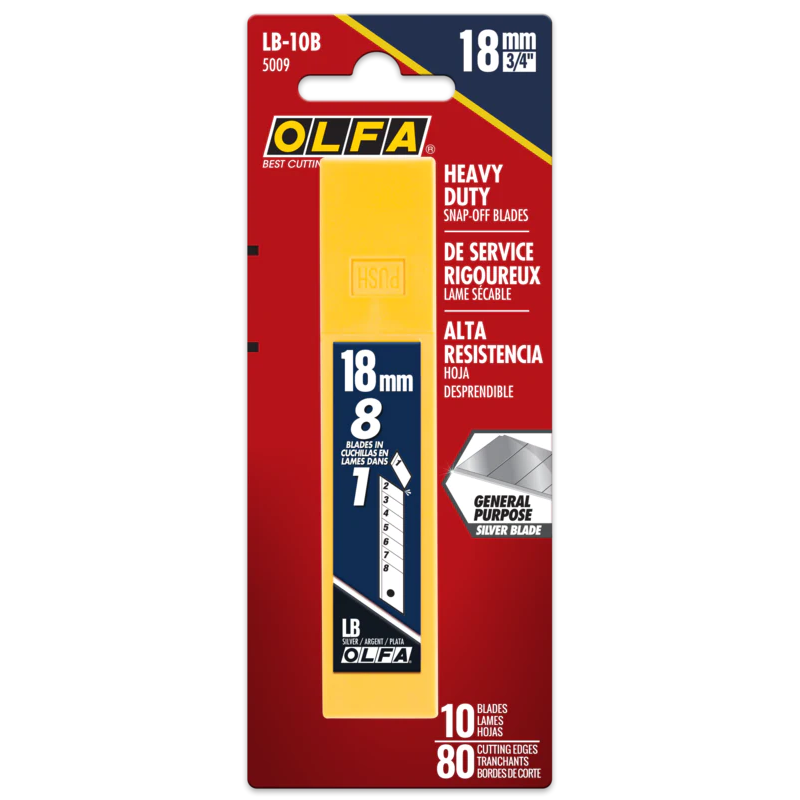 Olfa 18mm HD Fiberglas Knife & 10PK Blk Blades L-5/LBB-10B