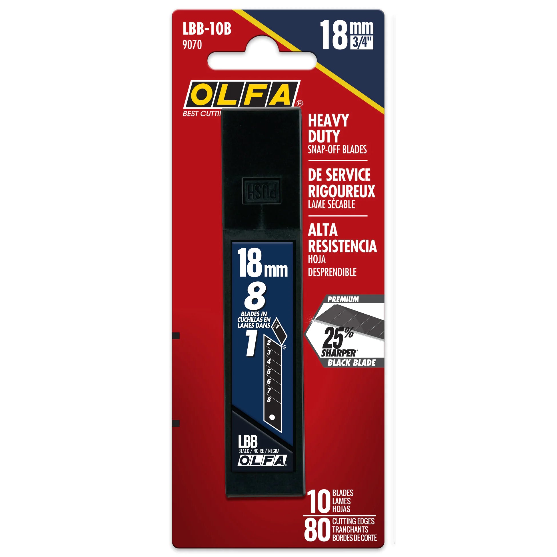 OLFA 18mm HD Fiberglas Knife & 10PK Blk Blades L-5/LBB-10B