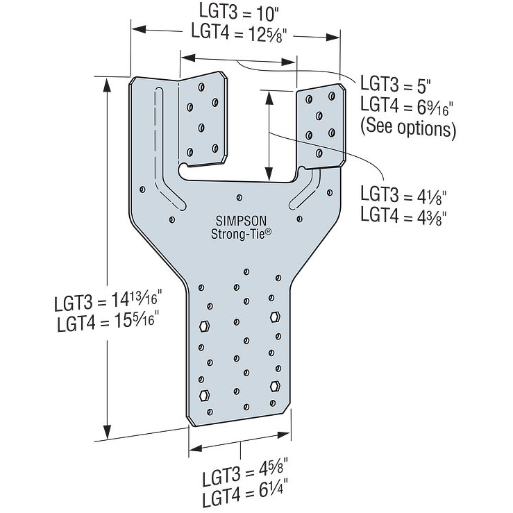 LGT 3-Ply Girder Tiedown with Strong-Drive® SDS Screws