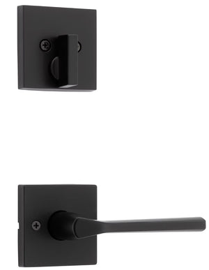 Lisbon Lever (Square) and
Deadbolt Interior Pack - for
Weiser Series 8771 Handlesets MATTE BLACK