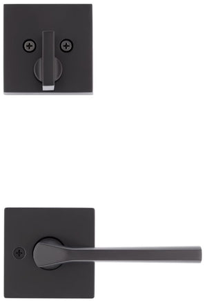 Lisbon Lever (Square) and
Deadbolt Interior Pack - for
Weiser Series 8771 Handlesets MATTE BLACK