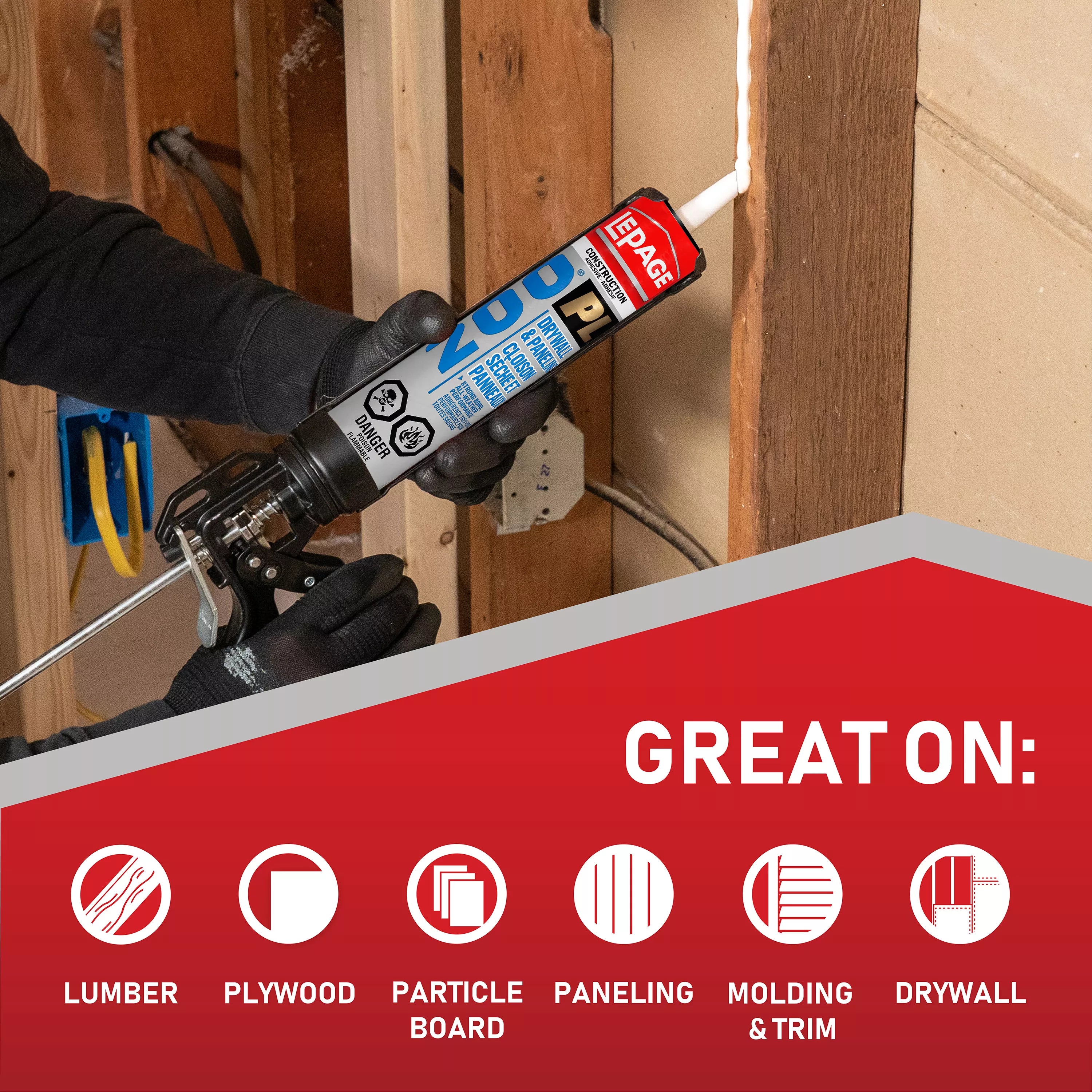 LePage PL200 Drywall Construction Adhesive 825ml, Tan